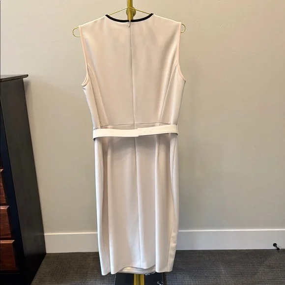 MaxMara Cream Pink Sleeveless Sheath Midi Dress - Picture 3 of 3